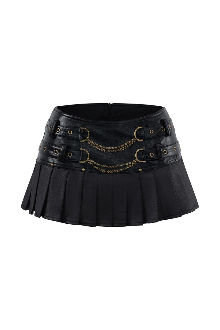Leather Panel Mini Skirt