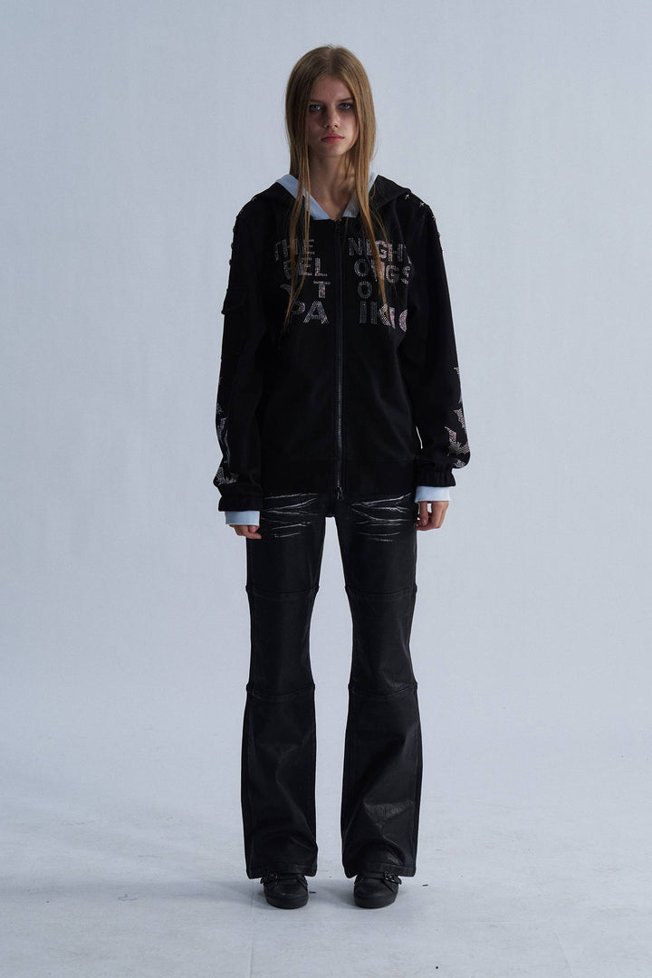 Nightfall Rhinestone Zip Hoodie