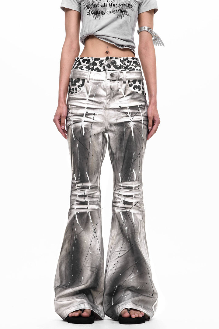 Silver Wash Flare Jeans