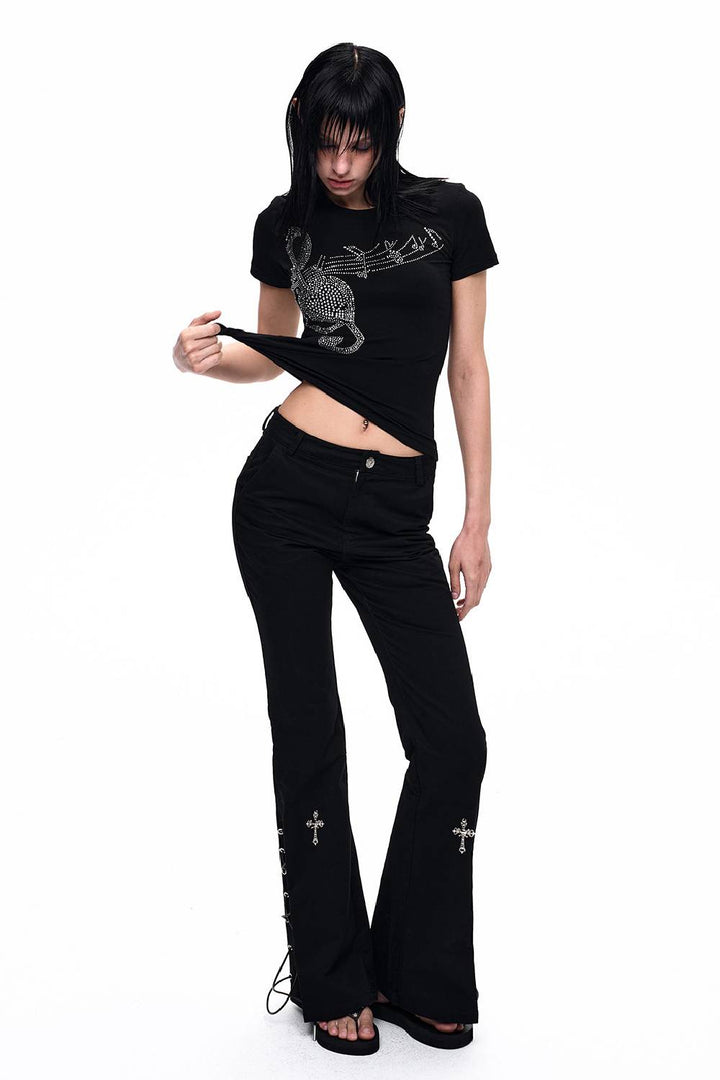 Rhinestone Crystal Guitar Tee