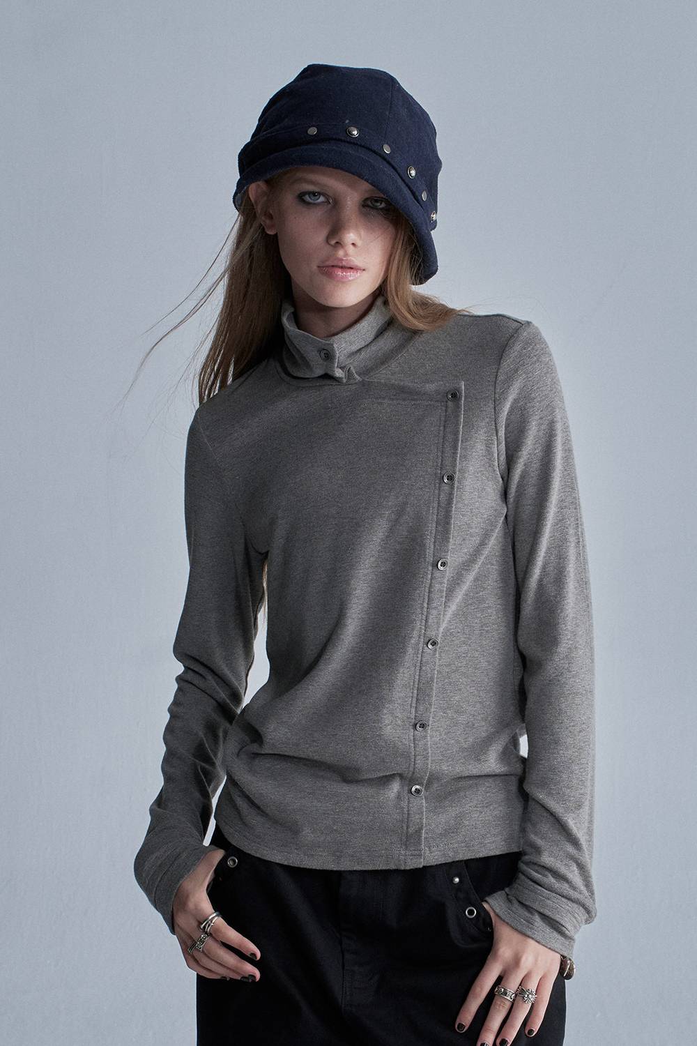 Asymmetric High Neck Top