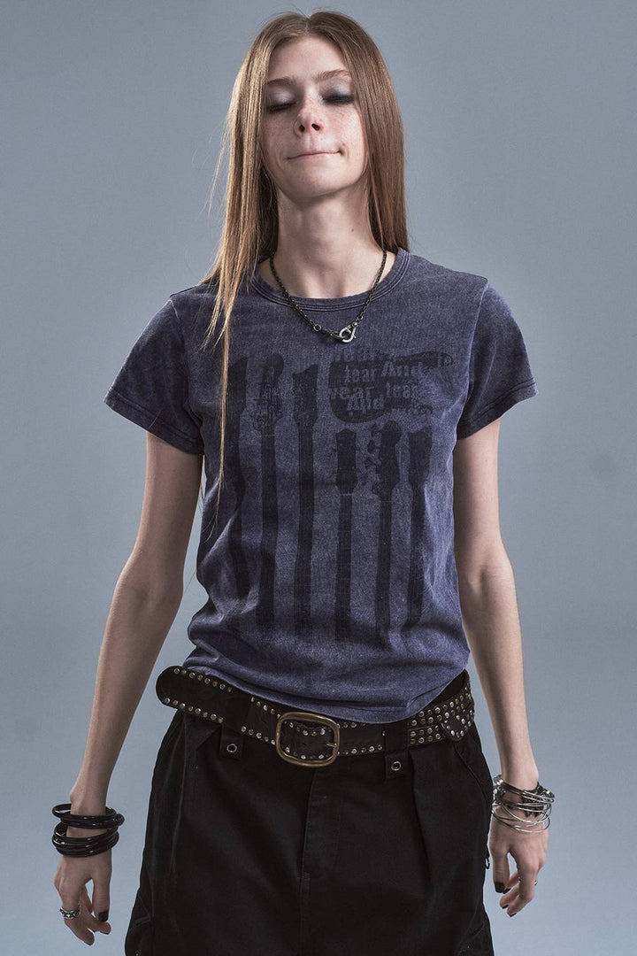 Distressed Guitar Print Tee