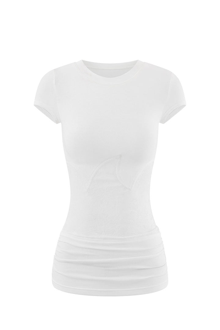 Gia Lace Panel Shortsleeve