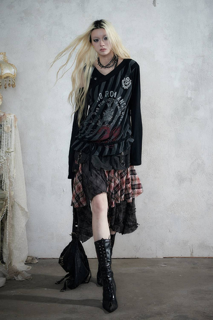 Drawstring Graphic Long Sleeve
