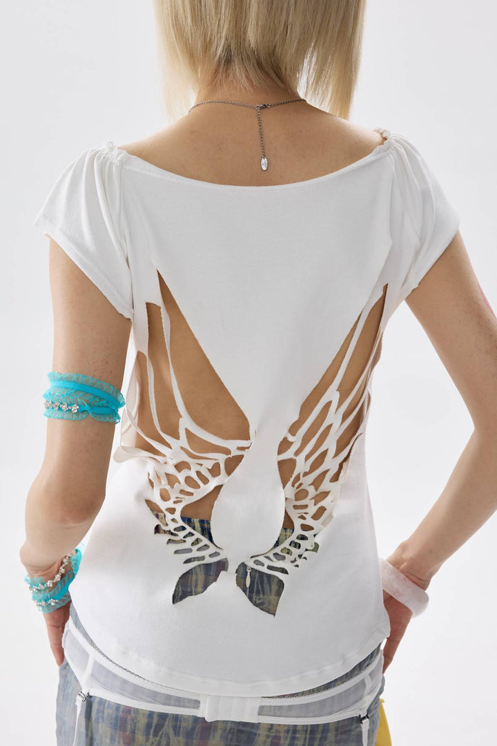 Cutout Pixie Graphic Top