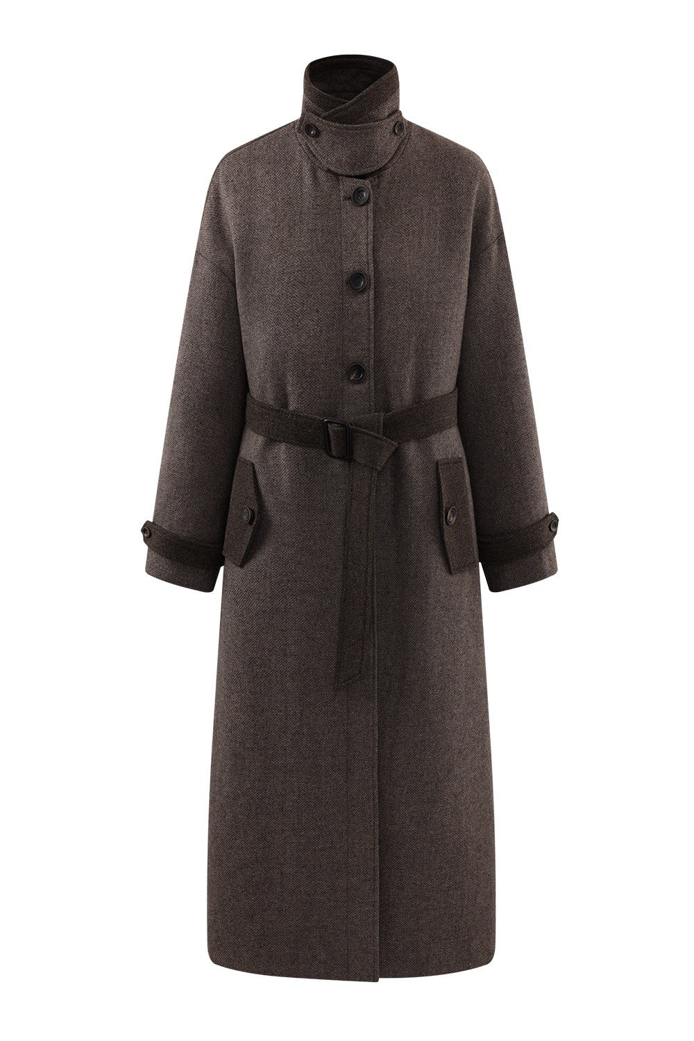Autumn Belted Wool Overcoat