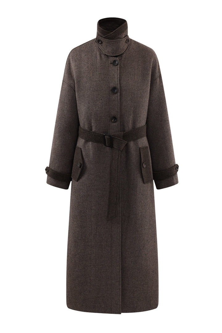 Autumn Belted Wool Overcoat