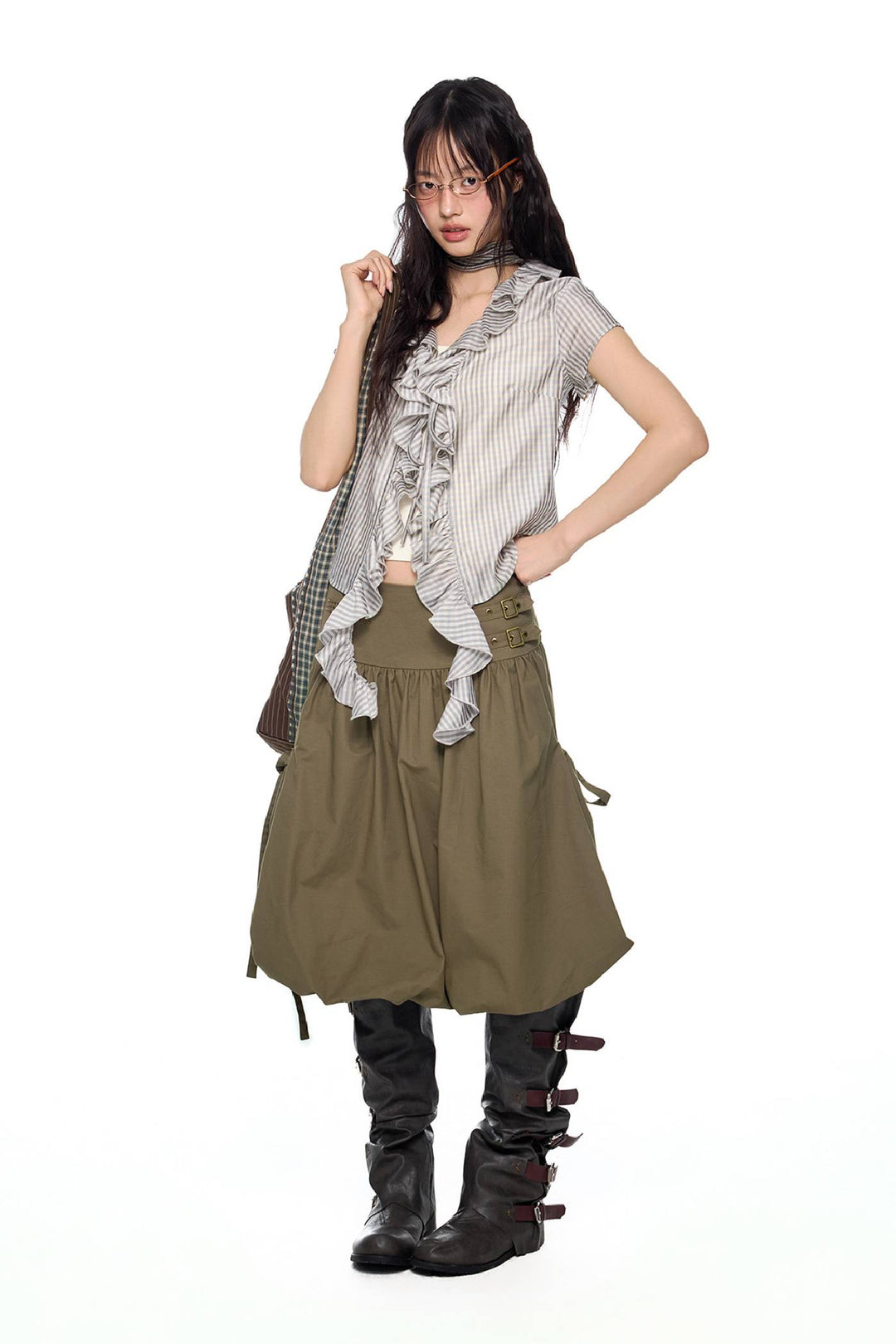 Stud Detail Balloon Skirt