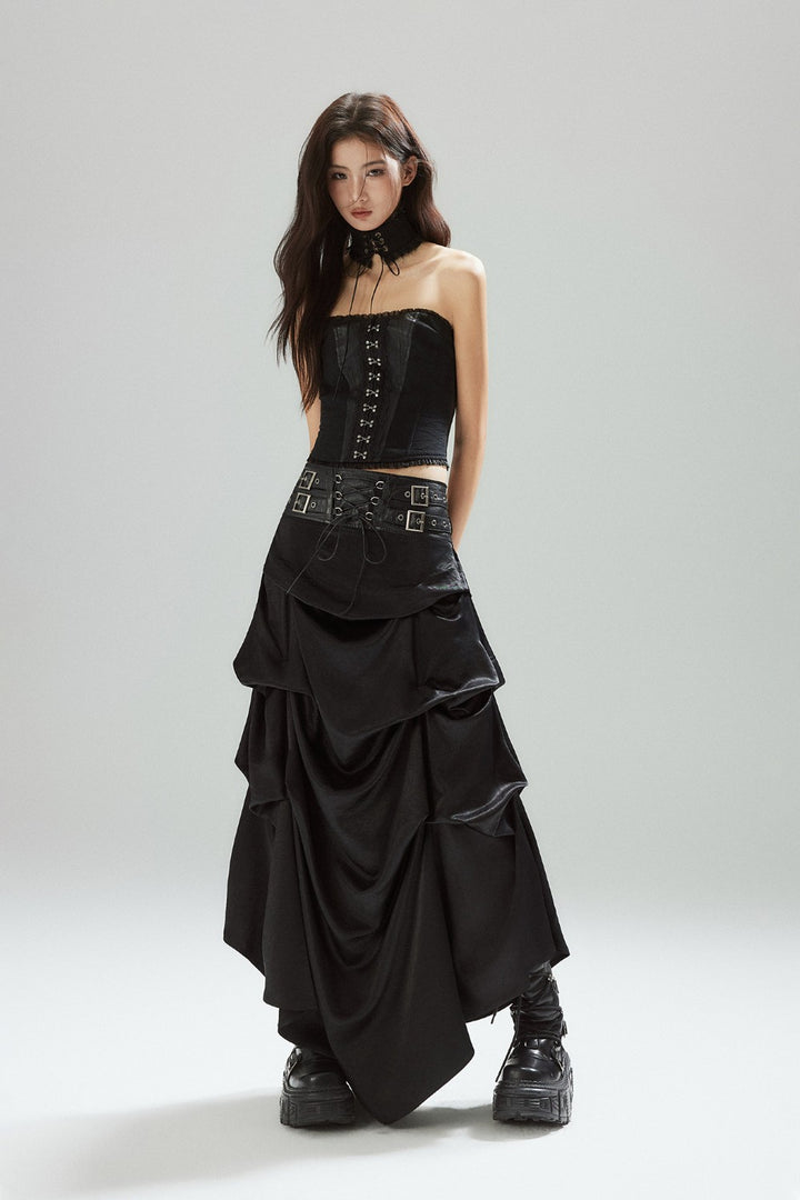 Strapless Lace Trim Corset