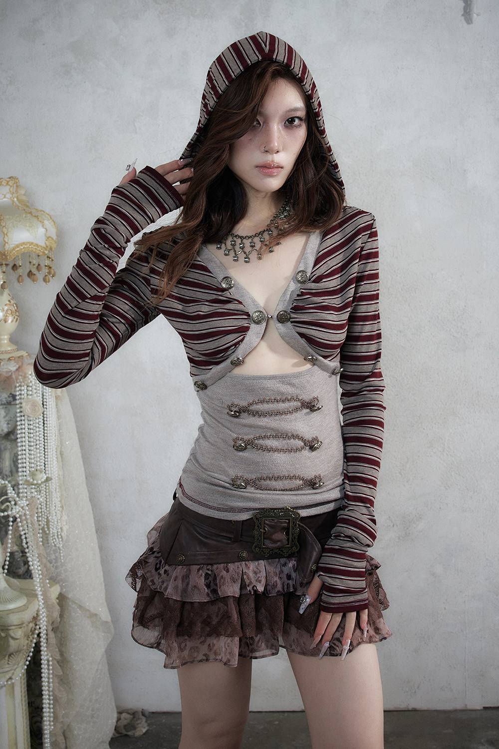 Punk Hooded Longline Top