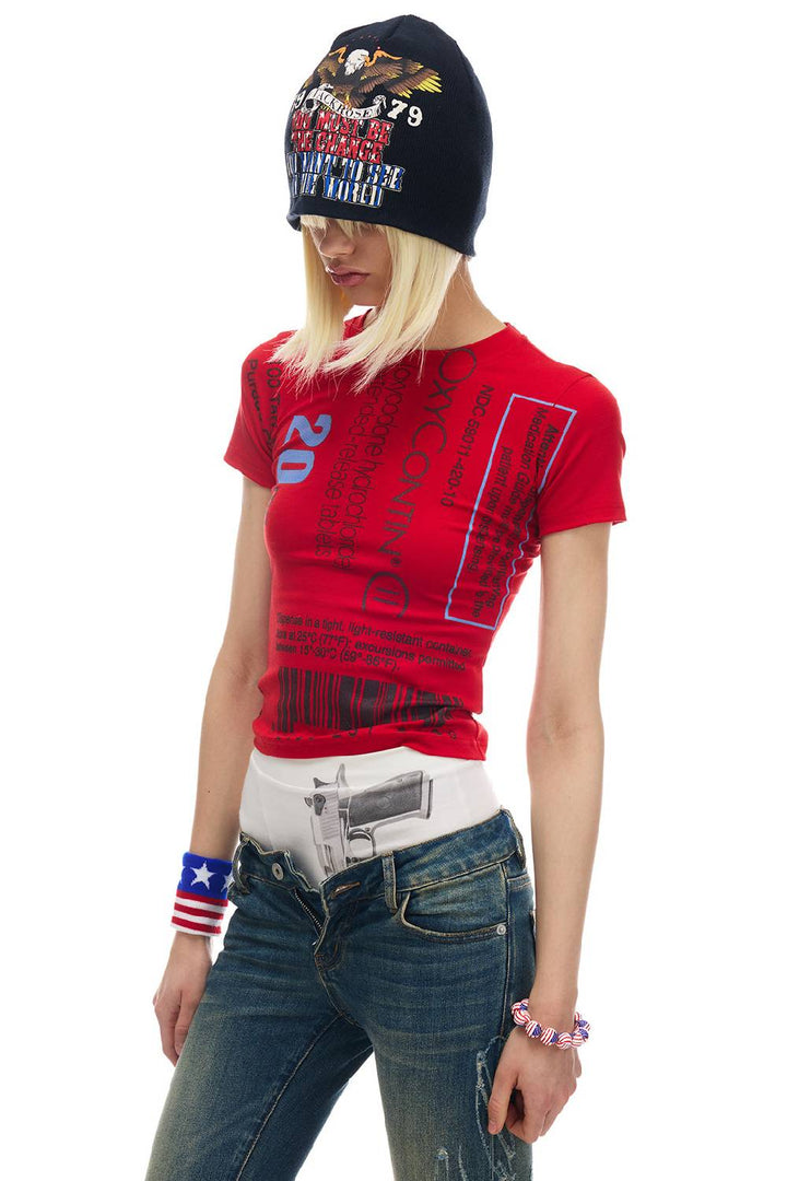 Graphic Barcode Print Tee