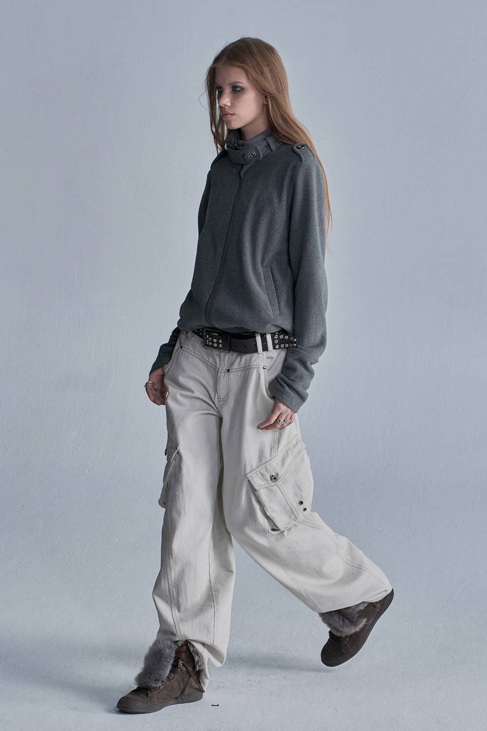 Washed Wide Cargo Pants