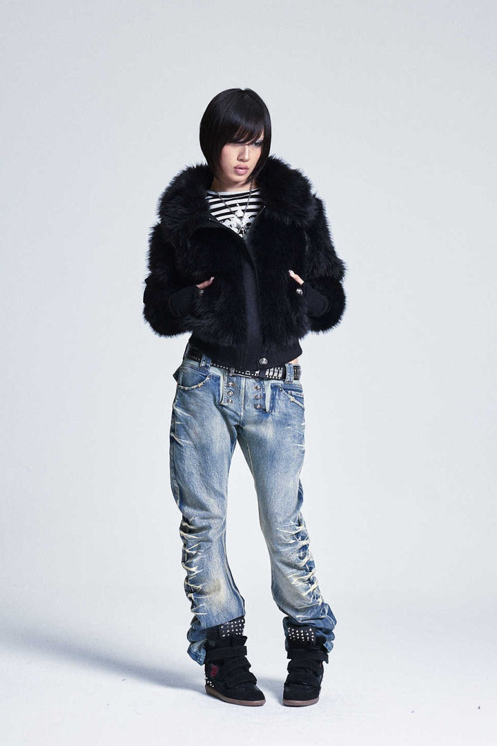 Convertible Cross Fur Coat