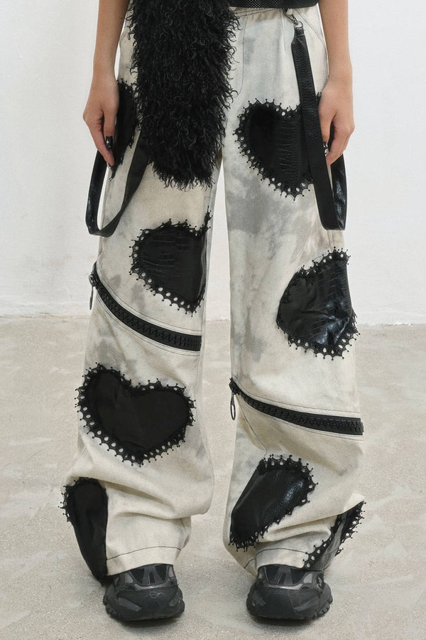 Heart Patch Denim Pants