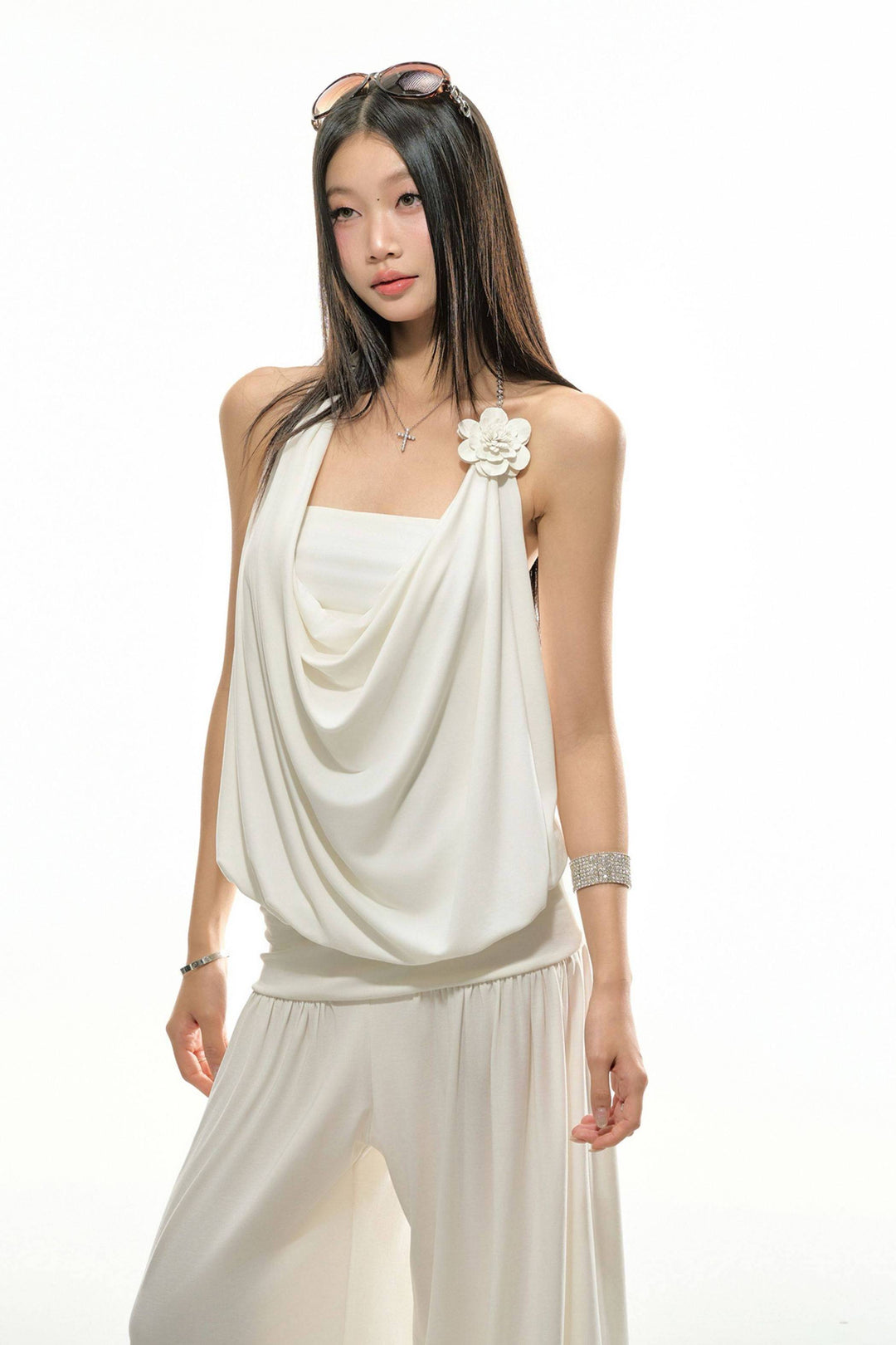 Draped Halter Neck Top