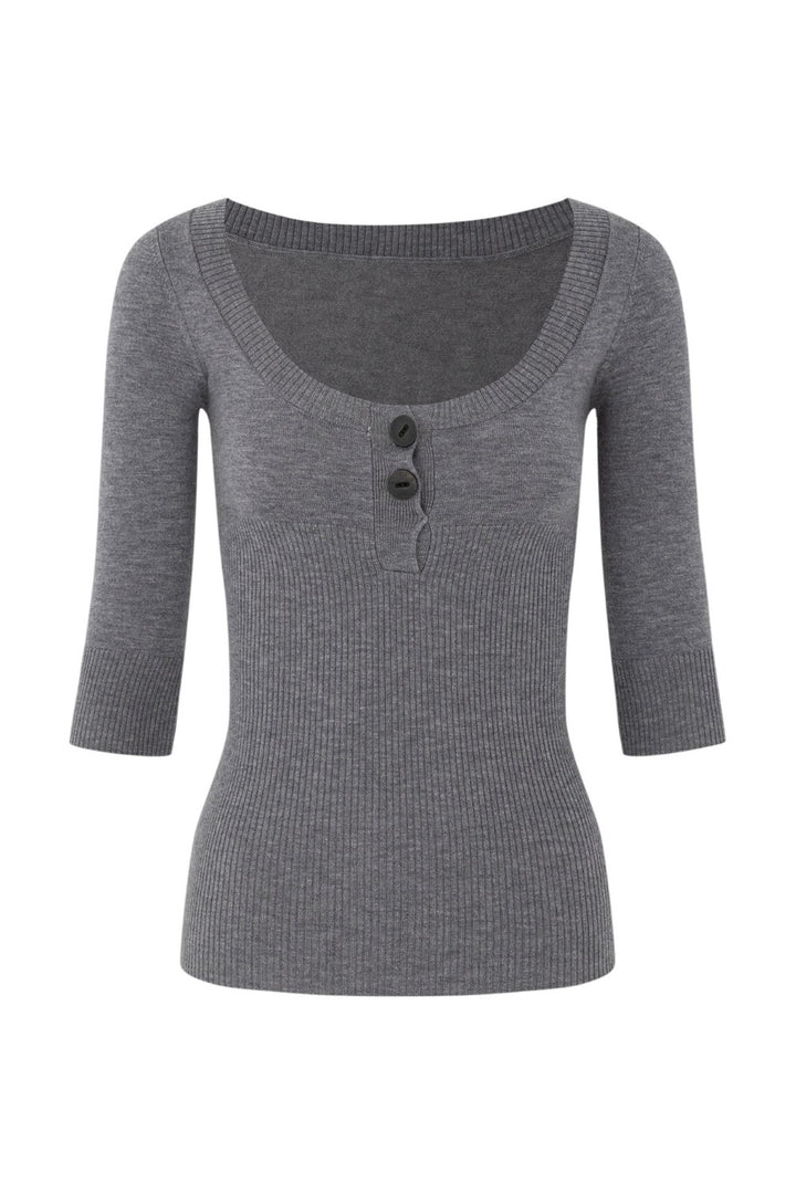 Kiki Ribbed Henley Top