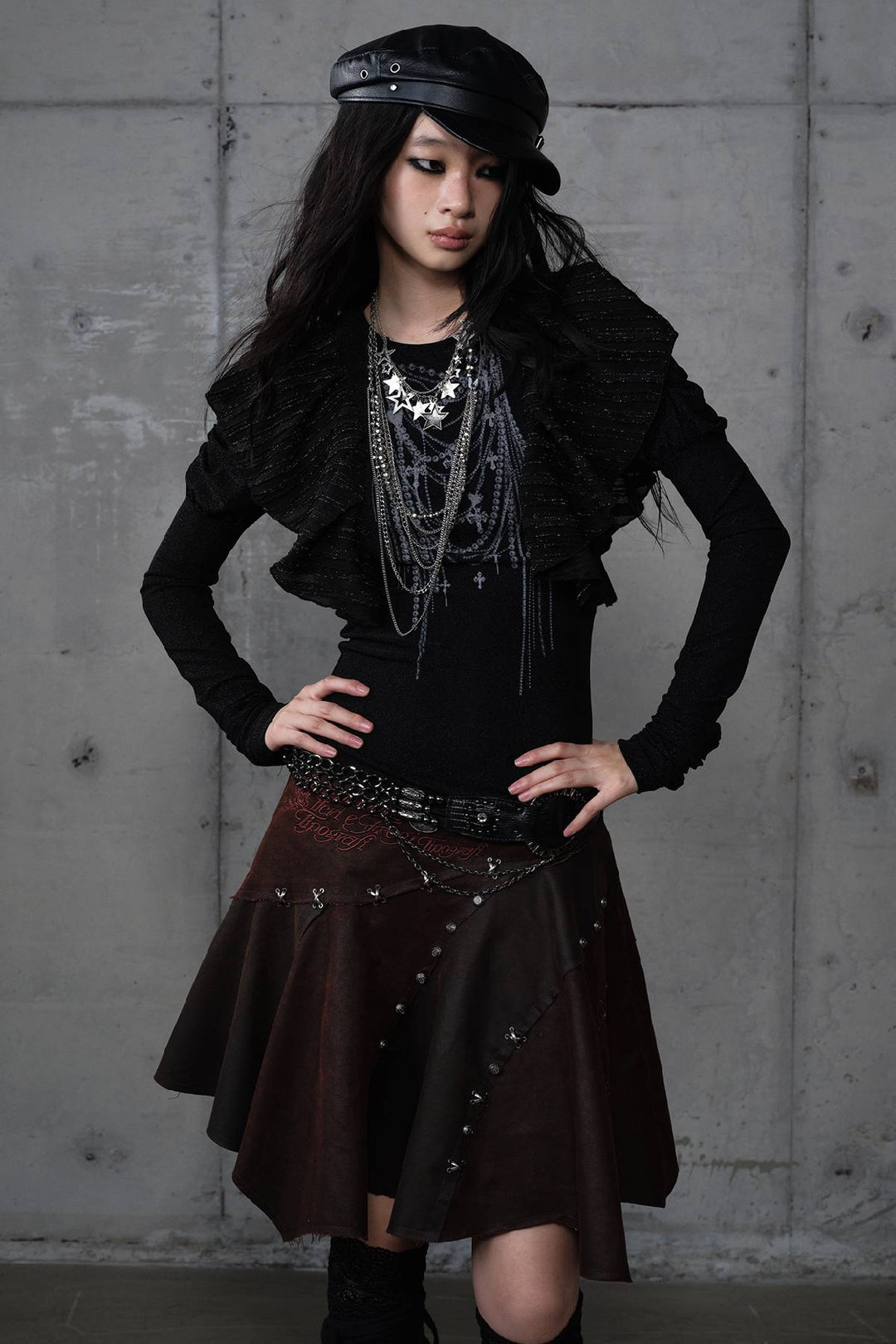 Slim Ruffled Flutter Shirt