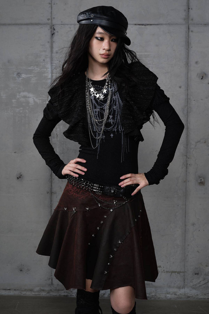 Slim Ruffled Flutter Shirt