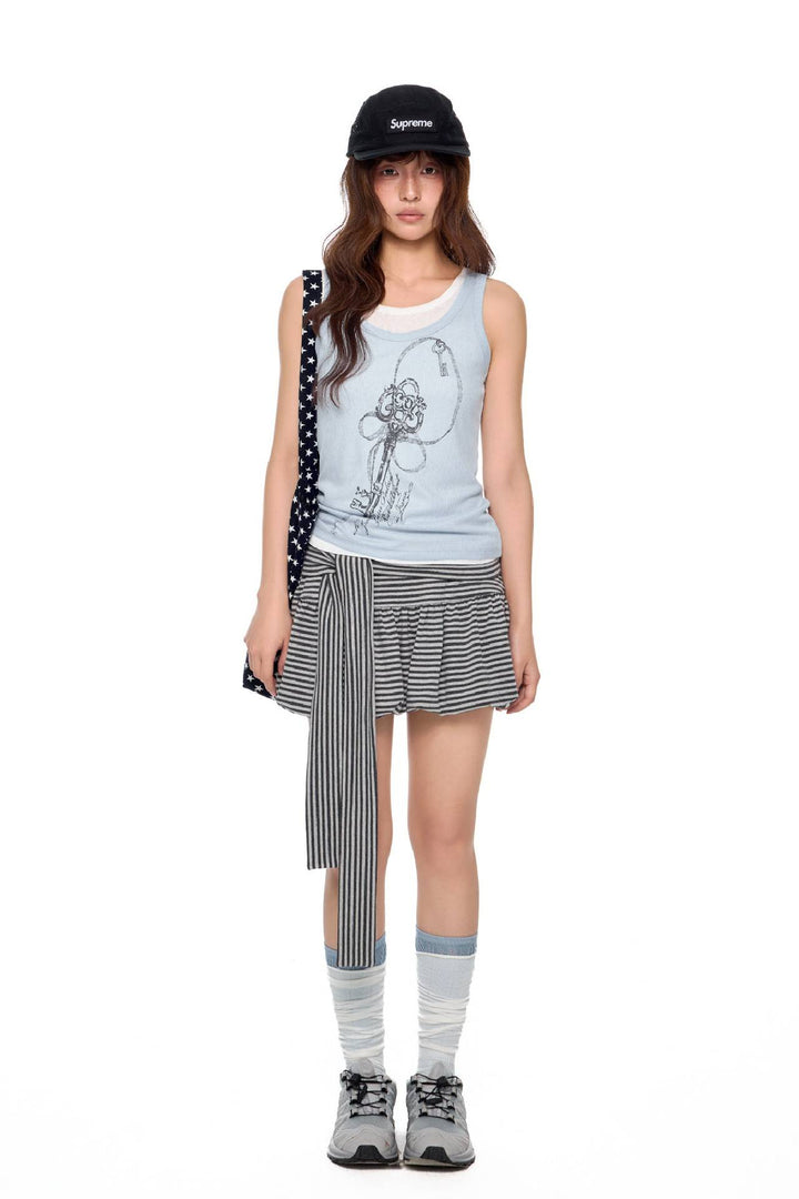 Striped Bubble Mini Skirt