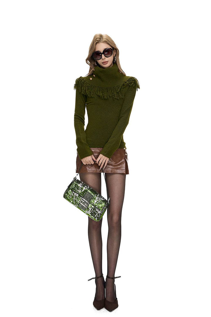 Asymmetric Faux Mini Skirt