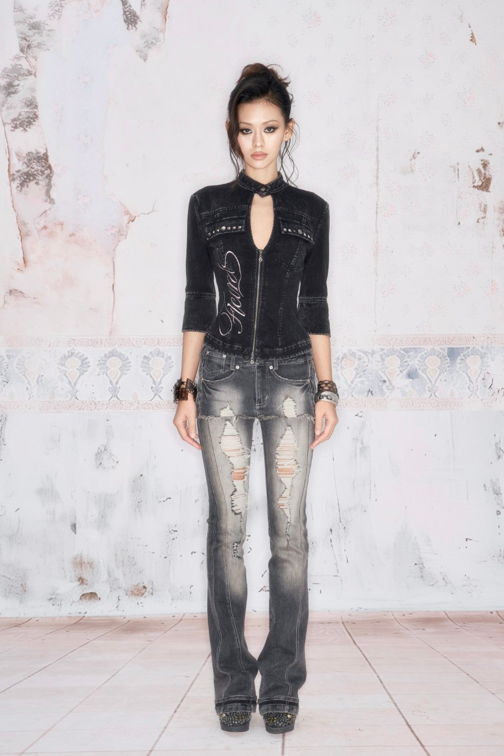 Nyra Embroidered Denim Jacket