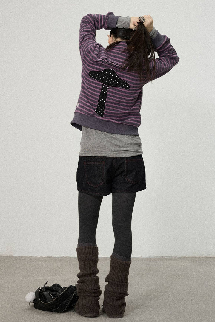 Fitted Striped Zip Jacket