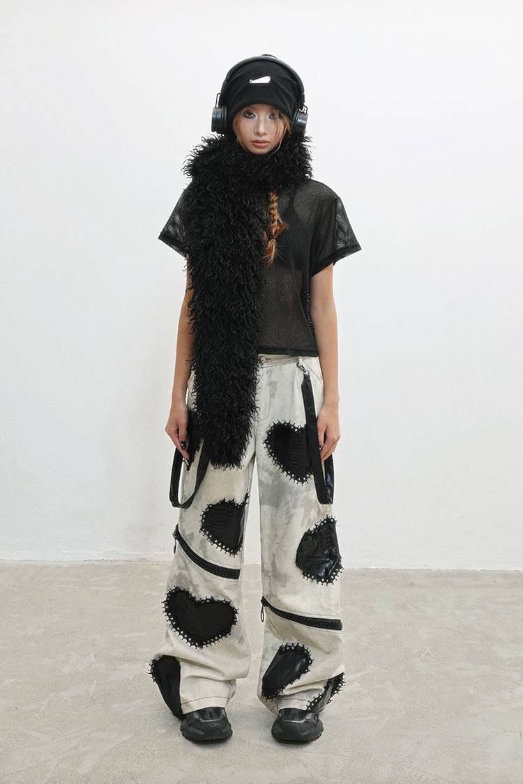 Heart Patch Denim Pants