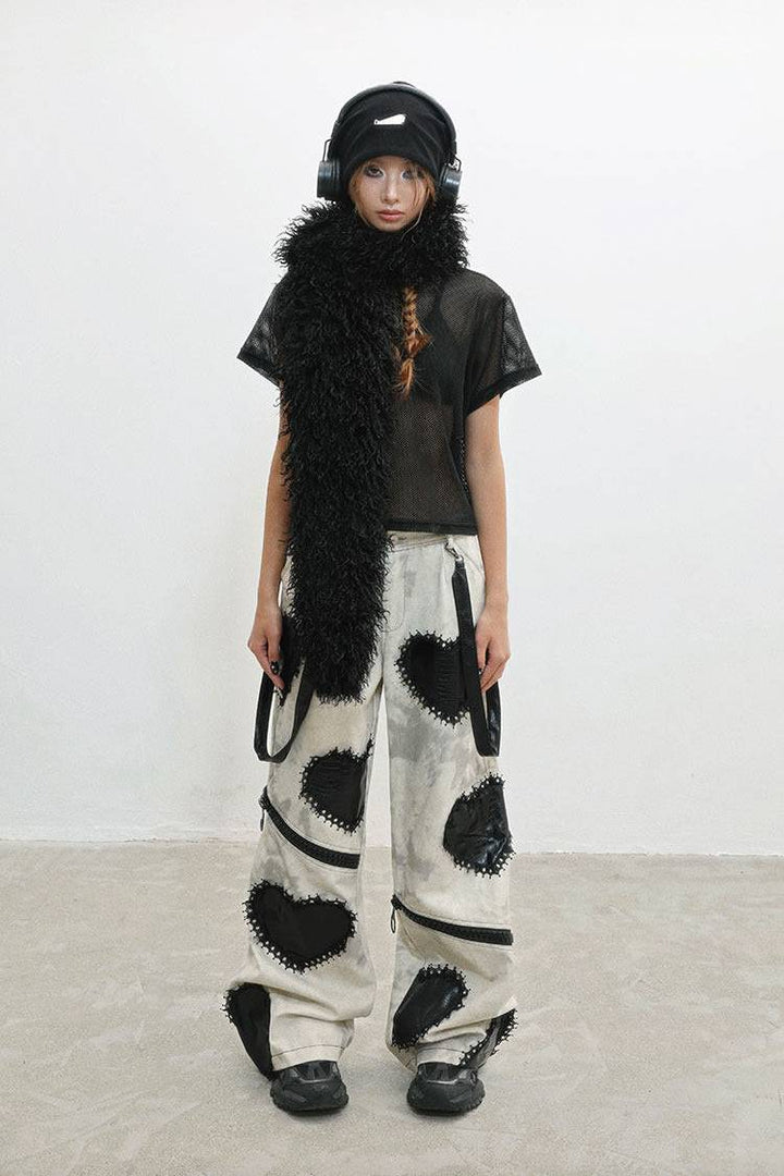 Heart Patch Denim Pants