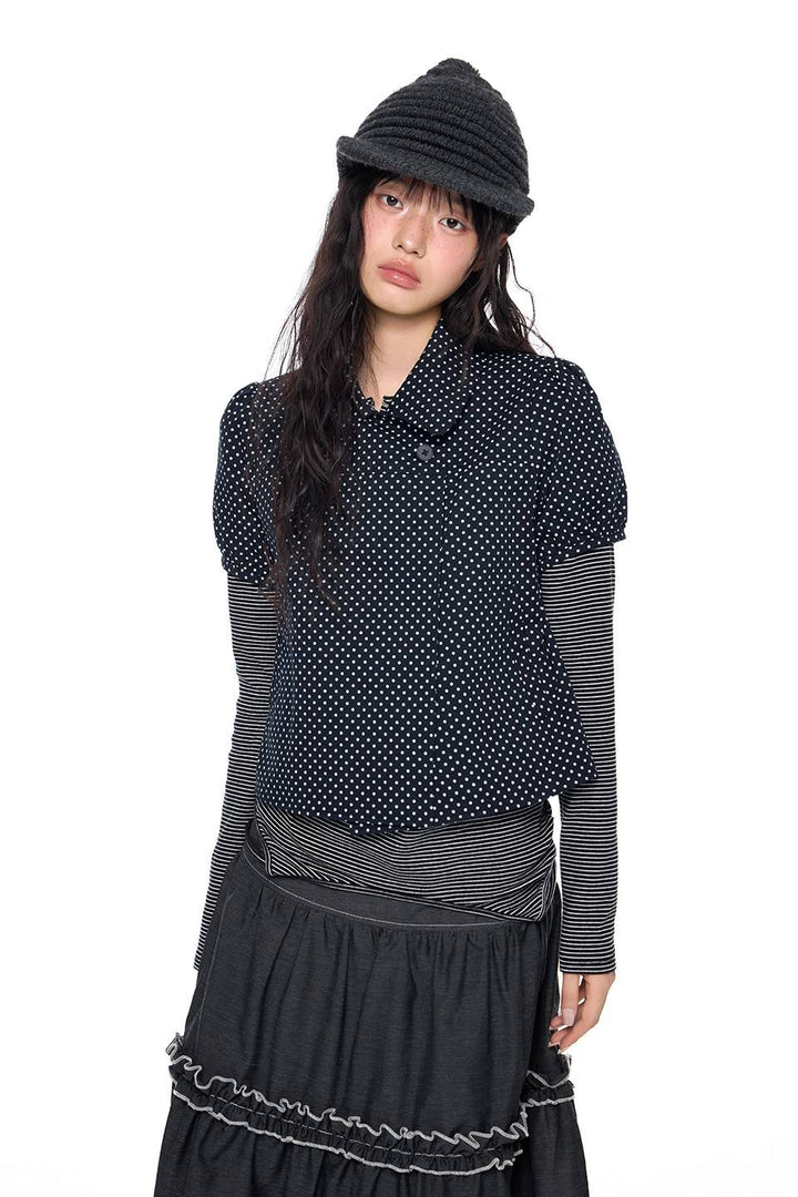 Cropped Puff Sleeve Shirt