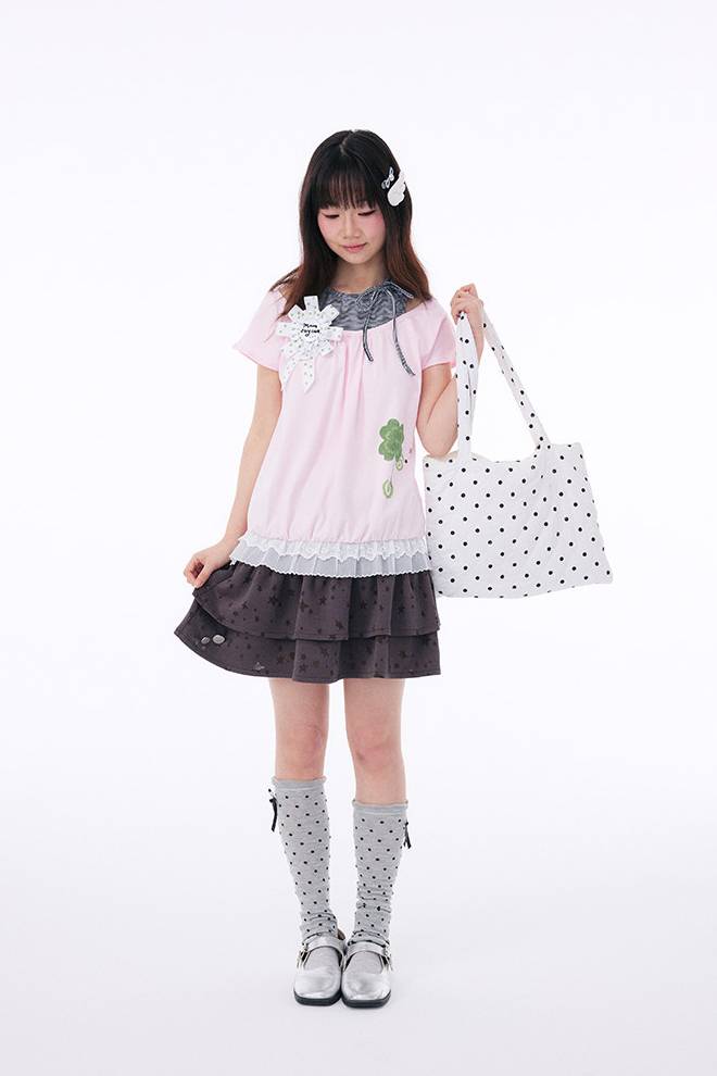 Tiered Star Print Skirt