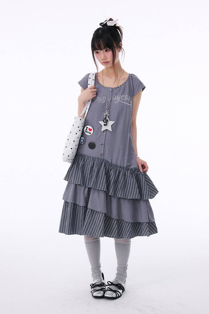 Tiered Ruffle Midi Dress