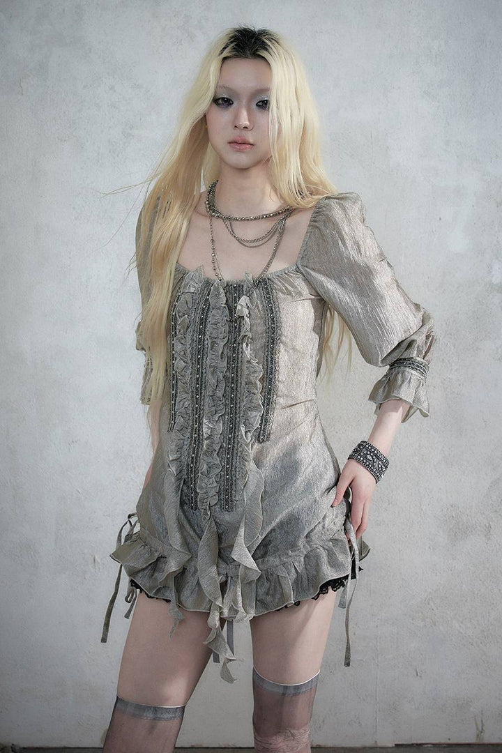 Ruffle Chiffon Tunic