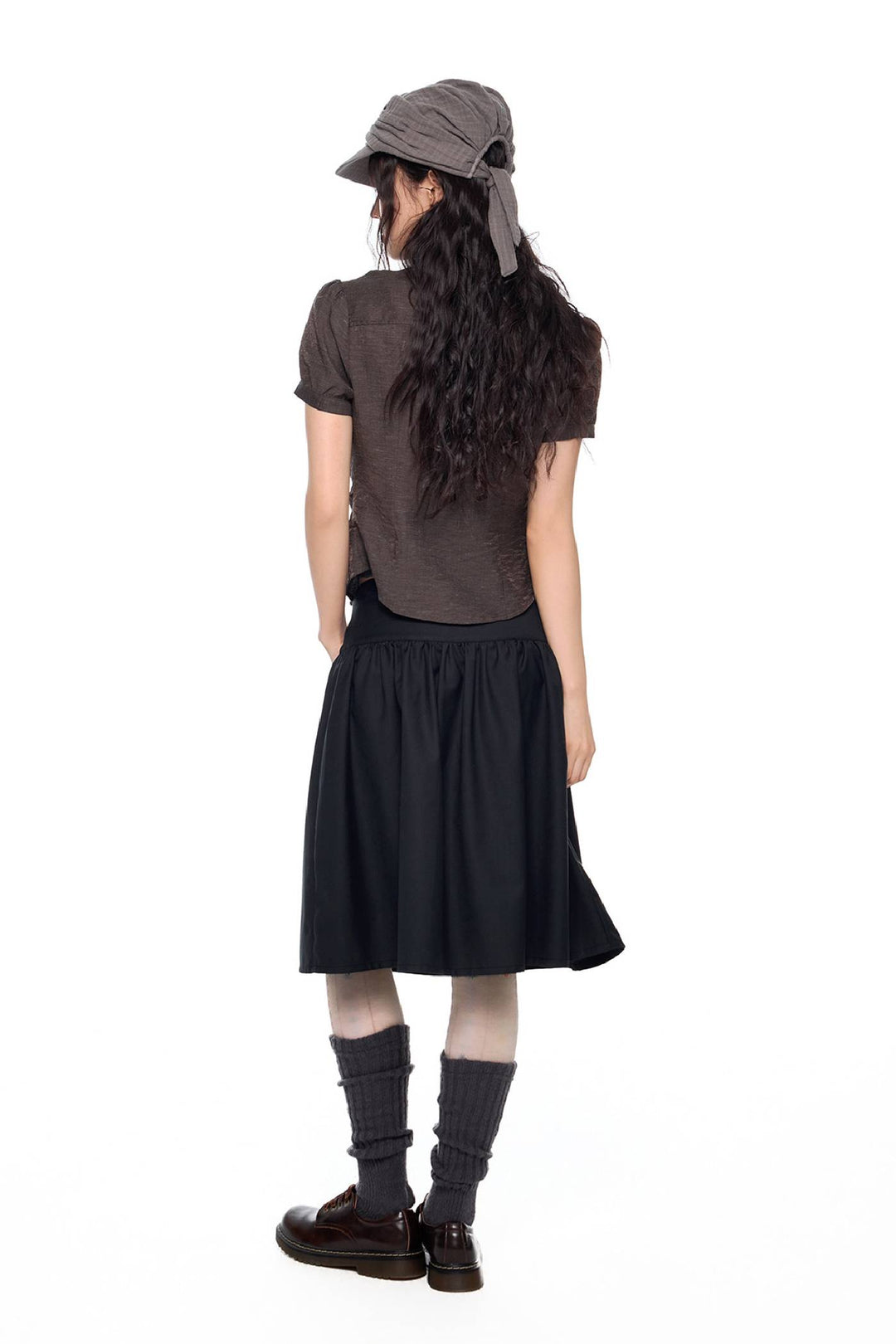 Ruched Waist Button Shirt