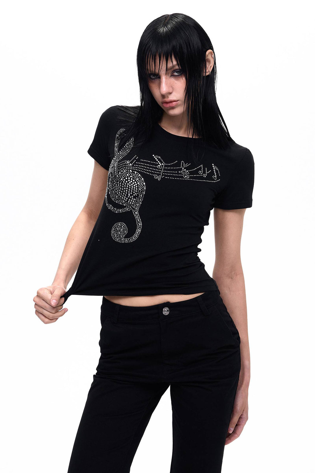 Rhinestone Crystal Guitar Tee