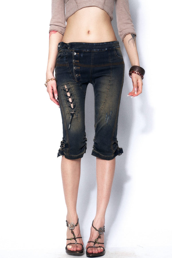 Demi Slim Lace-Up Capris