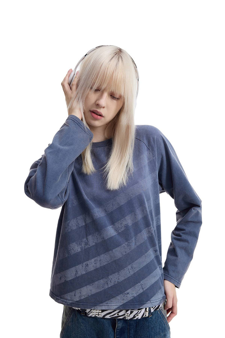 Distressed Raglan Longsleeve