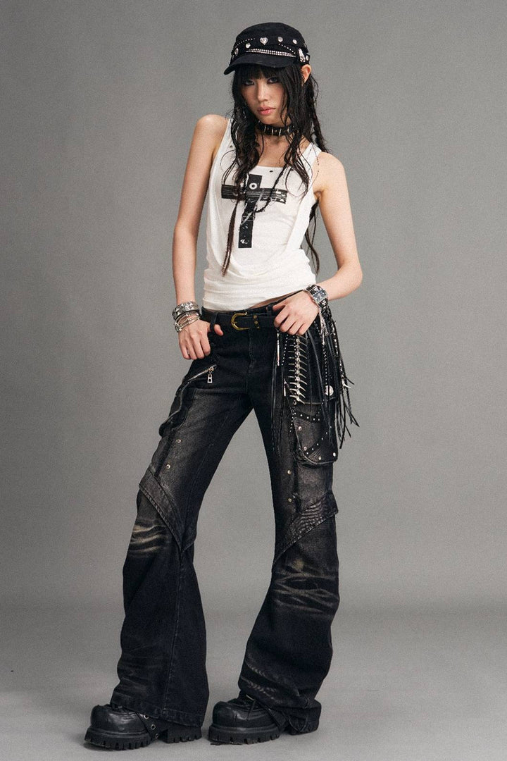 Bone Charm Fringe Belt