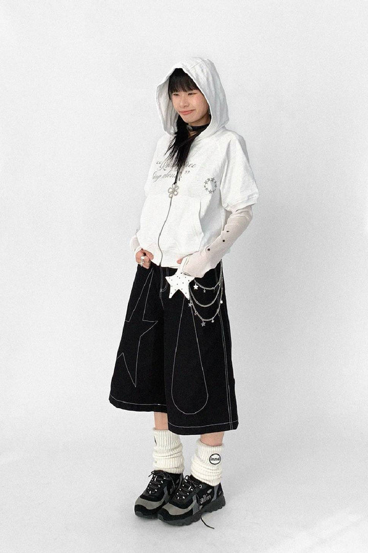 Short Sleeve Zip Hoodie