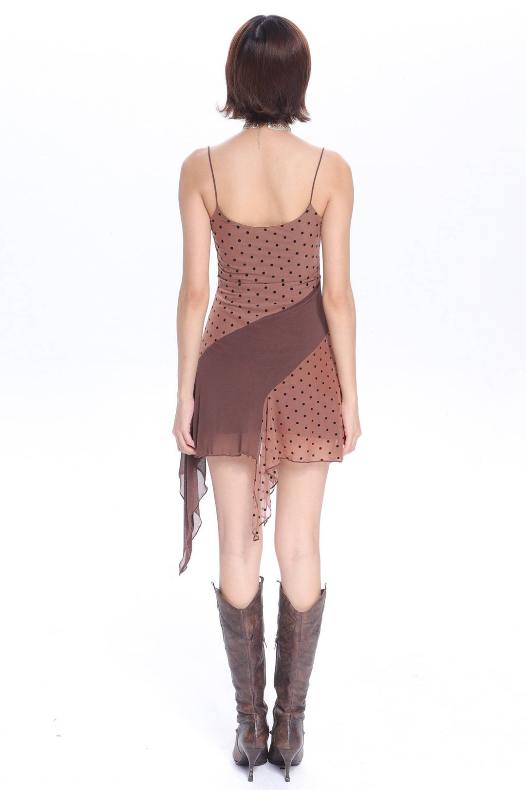 Polka Dot Asymmetric Dress