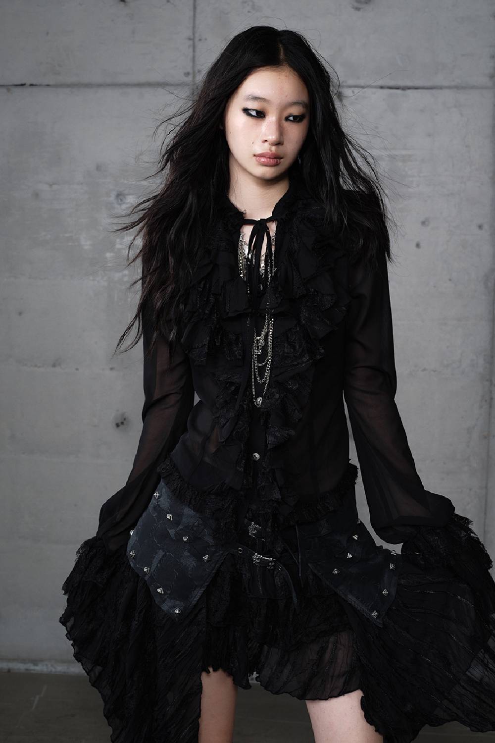 Vintage Ruffle Chiffon Blouse