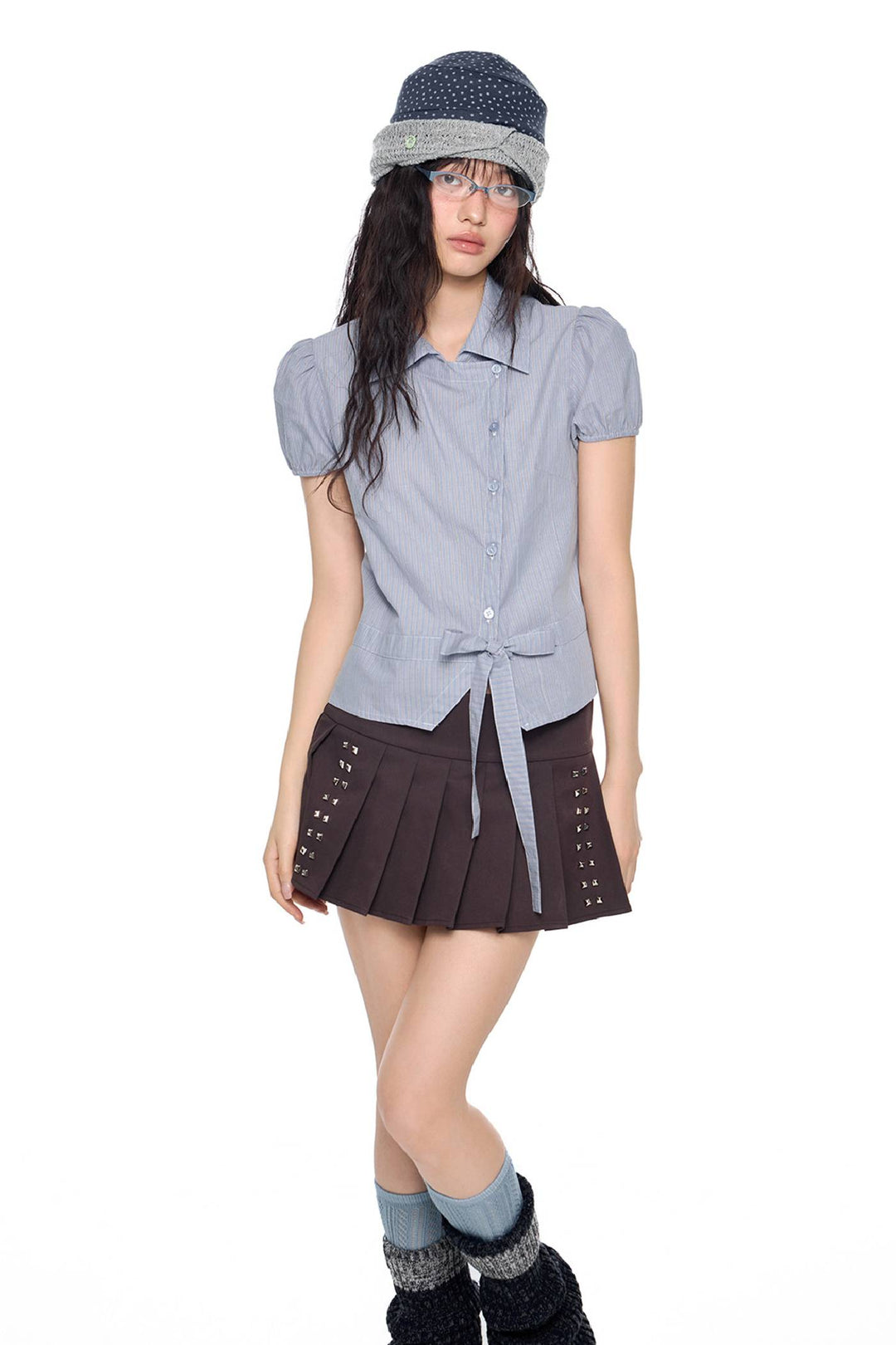 Striped Puff Sleeve Blouse