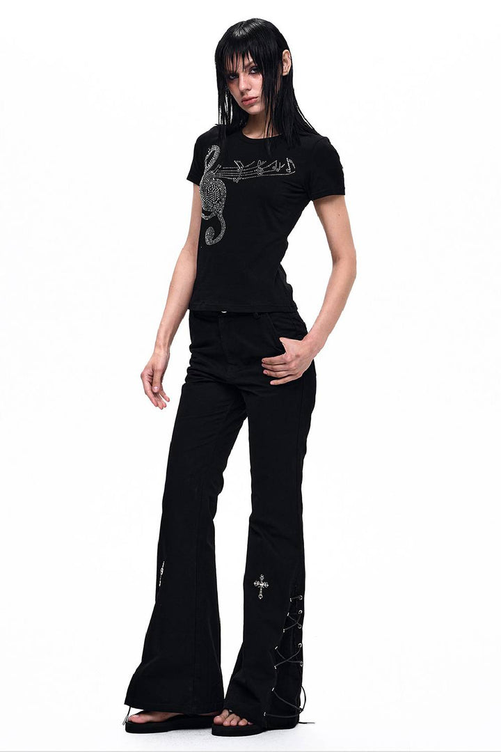 Rhinestone Crystal Guitar Tee