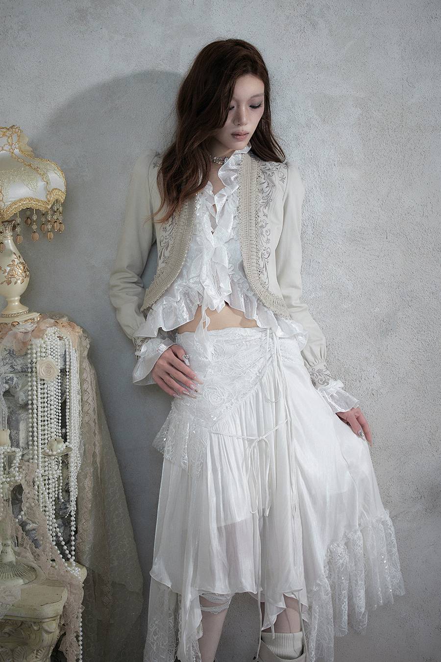 Embroidered Cropped Jacket
