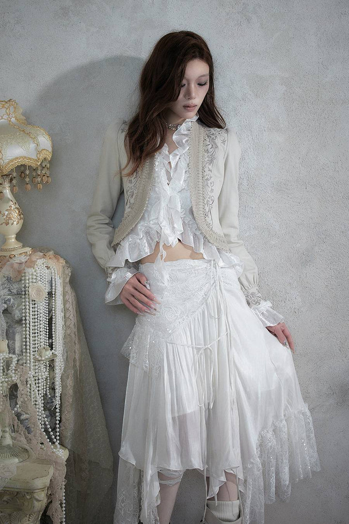 Embroidered Cropped Jacket