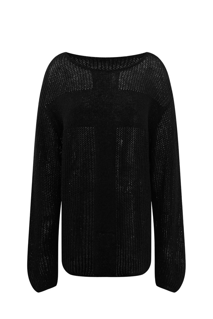 Knit Cross Mesh Sweater
