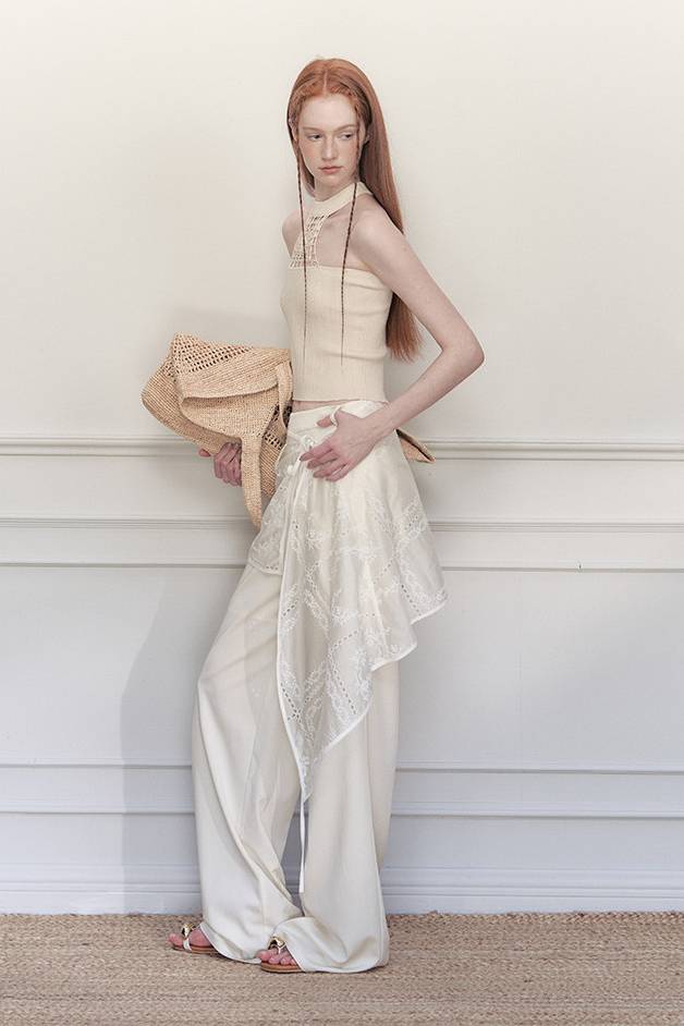 Draped Lace Overlay Pants