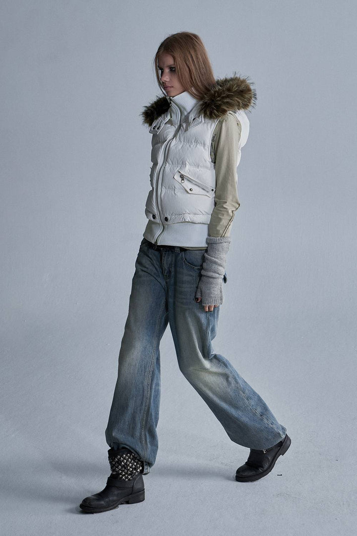 Fur Trim Down Bodywarmer