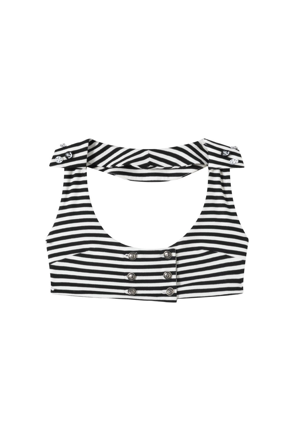 Ava Striped Crop Vest