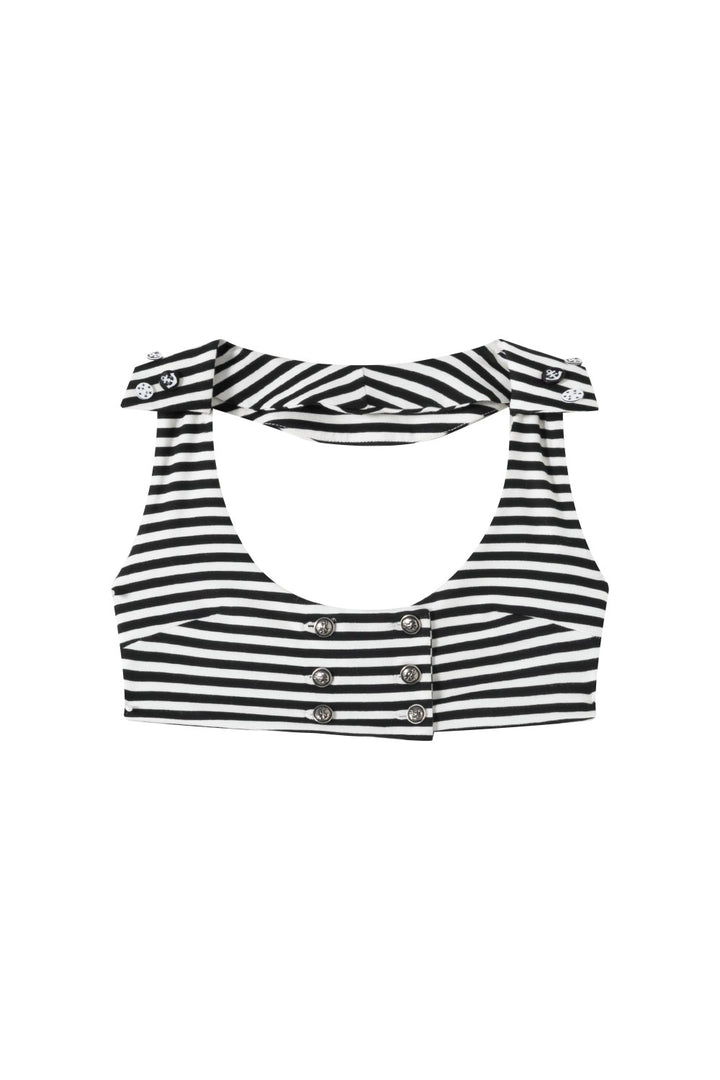 Ava Striped Crop Vest