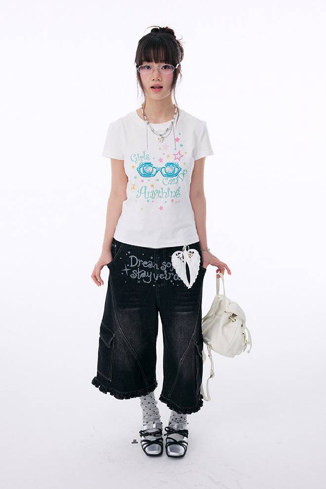 Relaxed Fit Denim Culottes